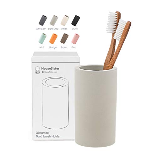 Simple Round Toothbrush Holder - Soft Grey