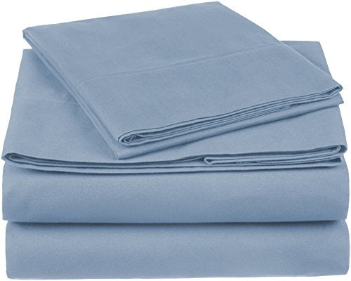 Pinzon 300 Thread Count Organic Cotton Bed Sheet Set - Twin, Flint Blue