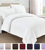 Mellanni Duvet Cover Queen Set 5pcs - Soft Double Brushed Microfiber Bedding with 2 Shams and 2 Pillowcases - Button Closure and Corner Ties - Wrinkle, Fade, Stain Resistant (Full/Queen, White)