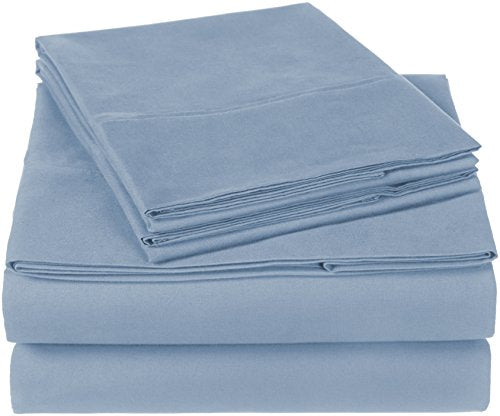 Pinzon 300 Thread Count Organic Cotton Bed Sheet Set - Queen, Flint Blue