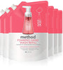 Method Foaming Hand Soap Refill, Pink Grapefruit, 28 Fl Oz, Pack of 6