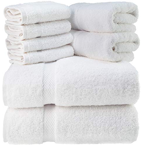 8 Piece Towel Set - White