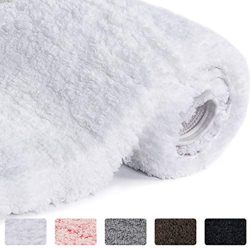 Plush Microfiber Rug Bath Mat - White