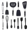 12pcs Nonstick Kitchen Utensil Set Rubber Fish Spatulas