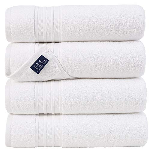 Premium Quality 4 Piece Set Bath Towels - White