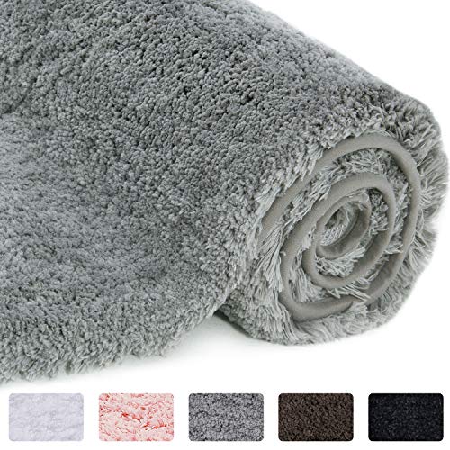 Plush Microfiber Rug Bath Mat - Grey