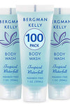 BERGMAN KELLY Travel Size Body Wash (1 fl oz, 100 PK, Tropical Waterfall), Delight Your Guests with an Invigorating and Refreshing Hotel Body Wash, Mini and Small Size Guest Hotel Toiletries in Bulk