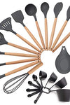 23 Piece Kitchen Utensil Set Wooden Handles BPA Free