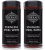 Therapy Stainless Steel Wipes, 30 Count (2 Pack) - Best for Cleaner and Polish of Kitchen Appliances, Refrigerator, Dishwasher, Oven, Stove, Sink, and Microwave