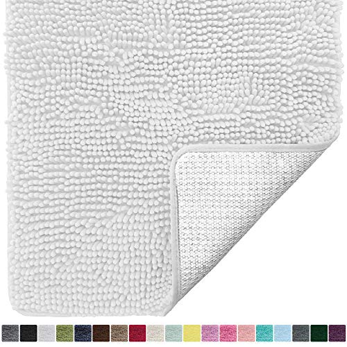 Gorilla Grip Original Luxury Rug Bath Mat - White