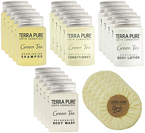 Terra Pure Green Tea | 1-Shoppe All-In-Kit | Hotel Size Amenities Set