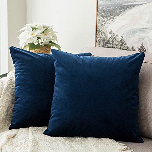 Velvet Soft Soild Decorative Square Throw Pillow Covers