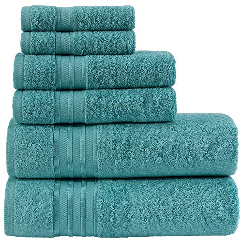 Premium Quality 6 Piece Set Bath Towels - Sea Green