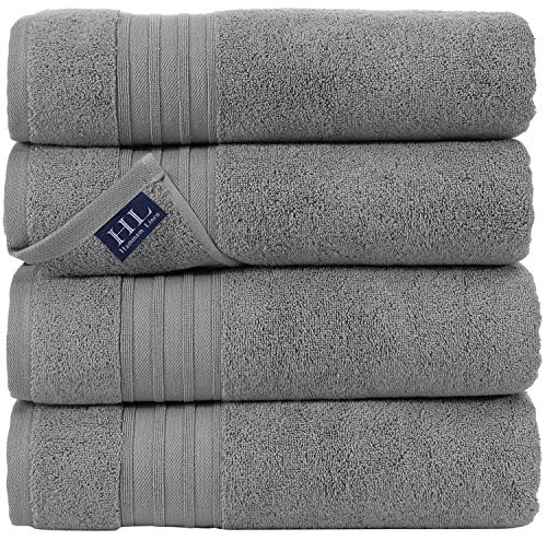 Premium Quality 4 Piece Set Bath Towels - Cool Grey