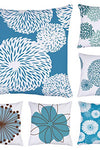 Flower Cotton Decorative Cushion Cover, 6 Pack Pillow Cases