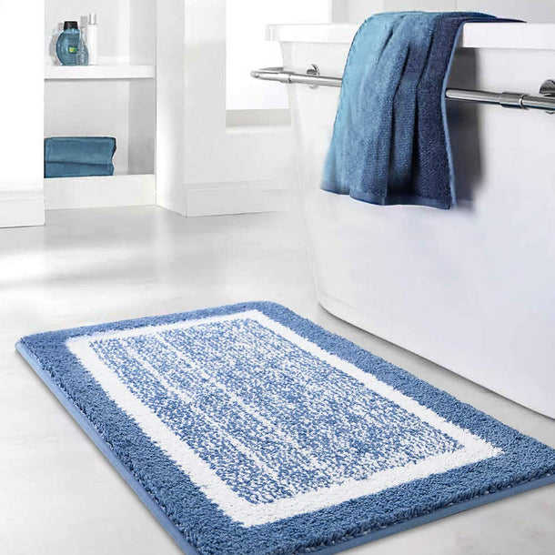 Bathroom Rug Mat, Blue Bath Rug Mat, Ultra Soft and Water Absorbent Bath Rug,Machine Wash/Dry