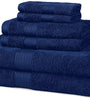 Basics 6-Piece Fade-Resistant Bath Towel Set - Navy Blue