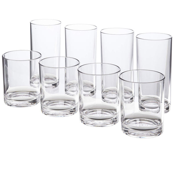 Classic 8-piece Premium Quality Plastic Tumblers 12-oz and 16-oz